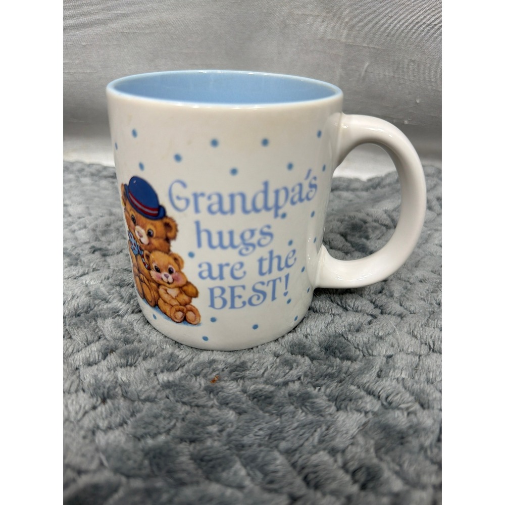 Carlton Cards Grandpas Hugs Are The Best Teddy Bear Polka Dot Stonewa Mug MG0325